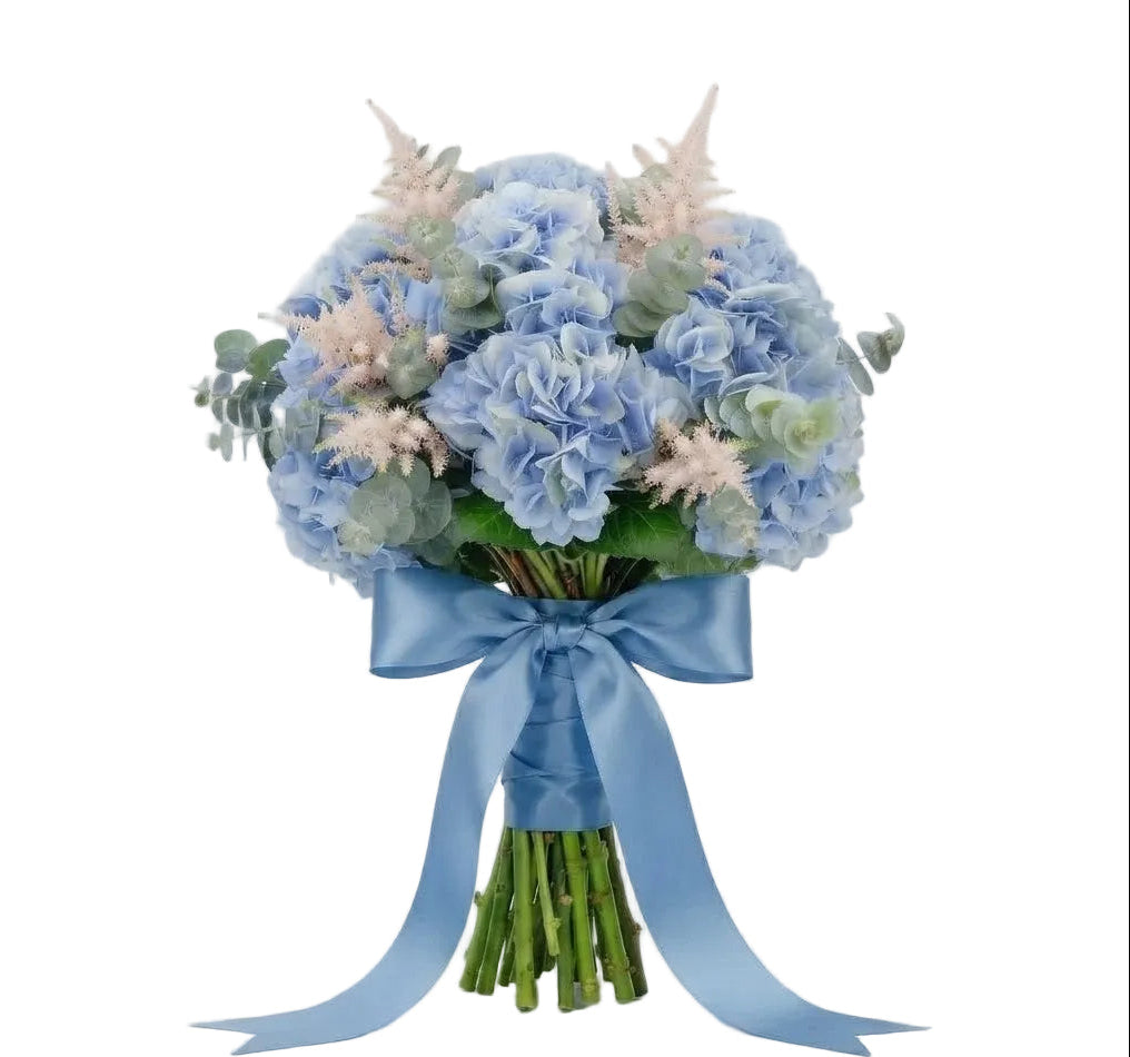 Blue Hydrangea with Astilbe Bouquet