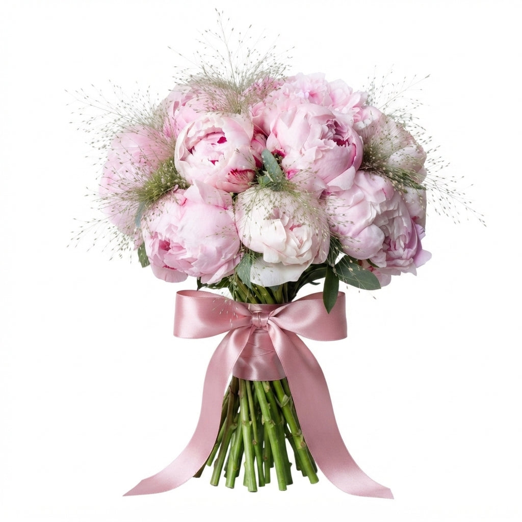 Luxury Peonies Bouquet with Panicum Grass