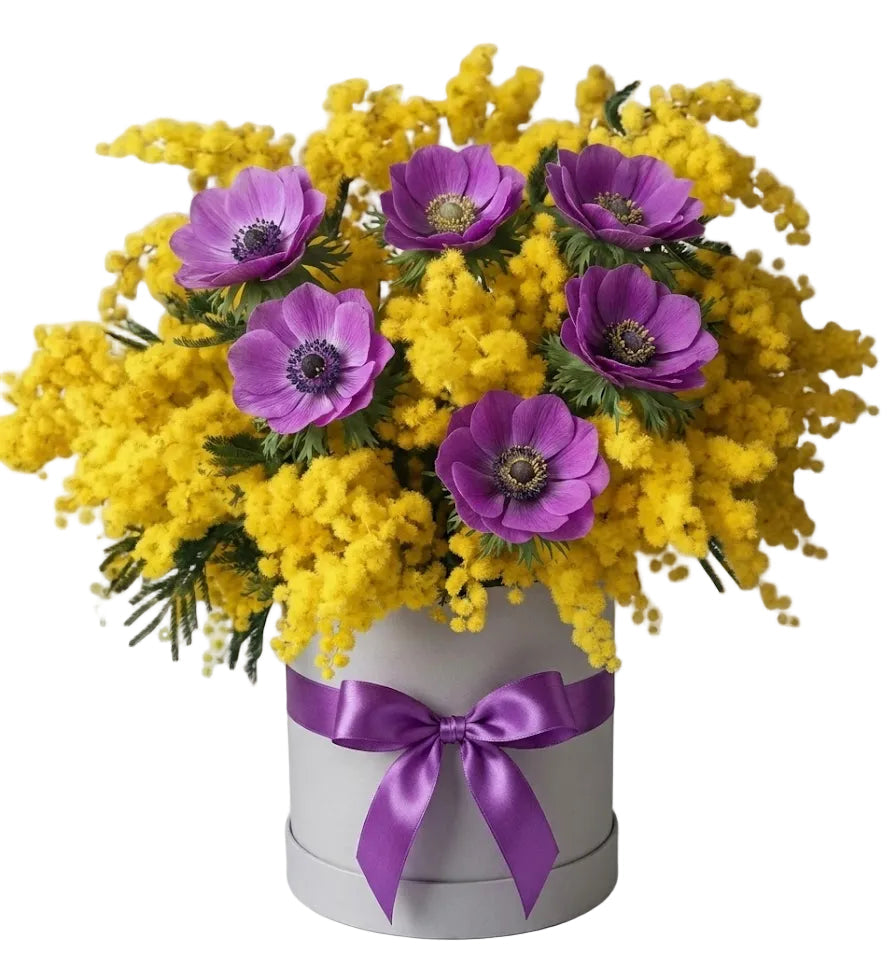 Mimosa with Anemone Luxury Box