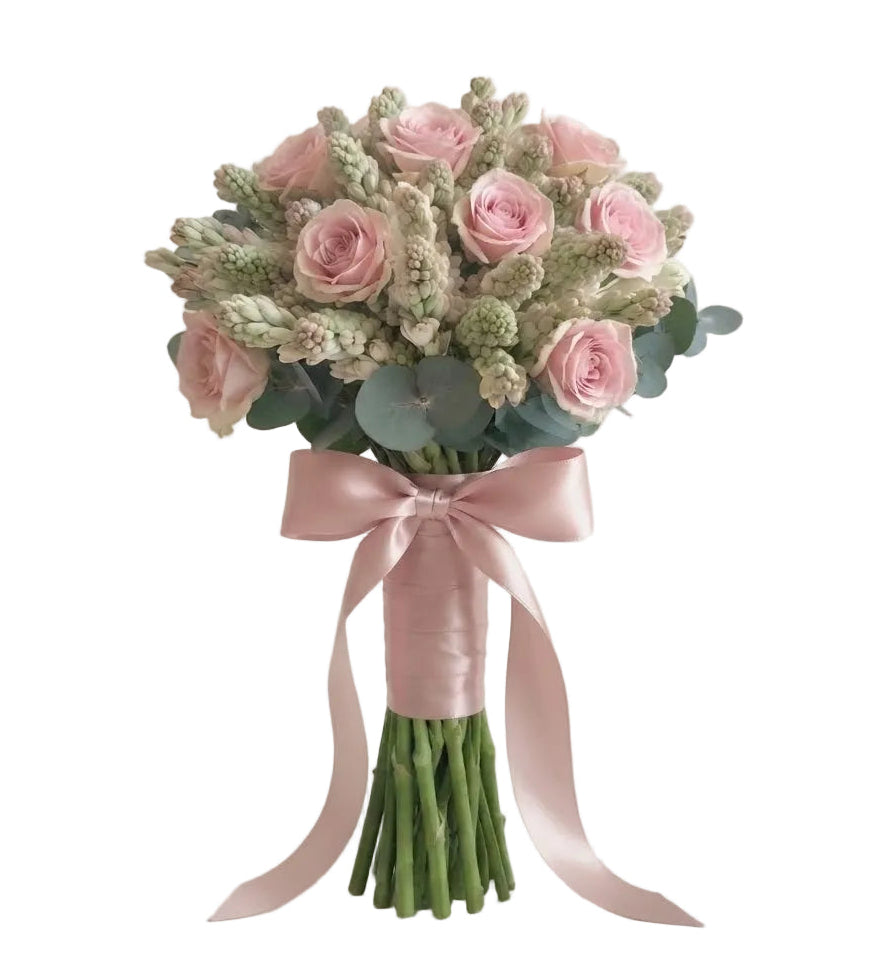 Pink Roses with Tuberose Bouquet