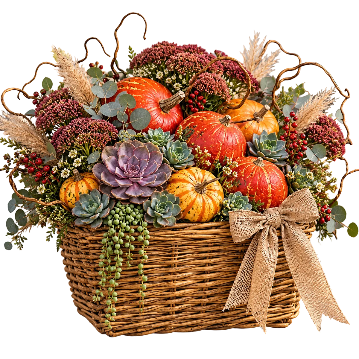 Autumn Bliss – Pumpkin & Succulent Arrangement - Florist London