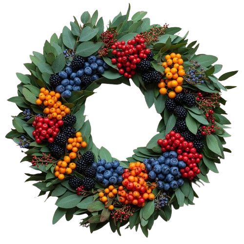 Autumn Garden Fruits Door Wreath
