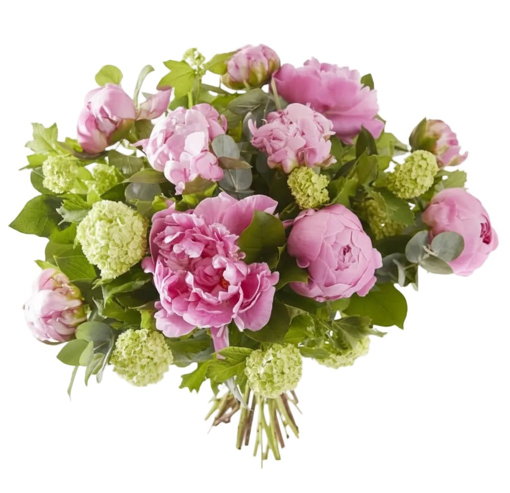 Bouquet of Pink Peonies and Viburnum - Florist London