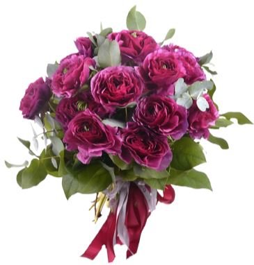 Cerise Ranunculus with Greenery Bouquet - Florist London
