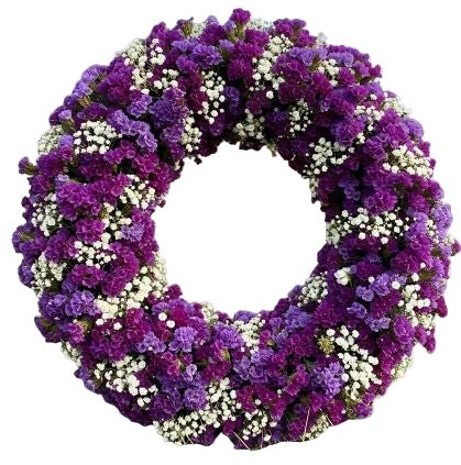 Creative Wreath of Limonium and Gypsoophila - Florist London