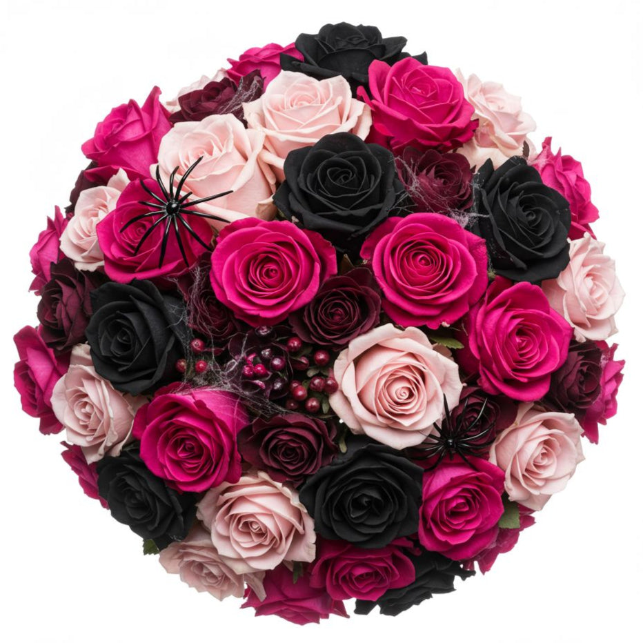 Crimson Web Rose Symphony Bouquet