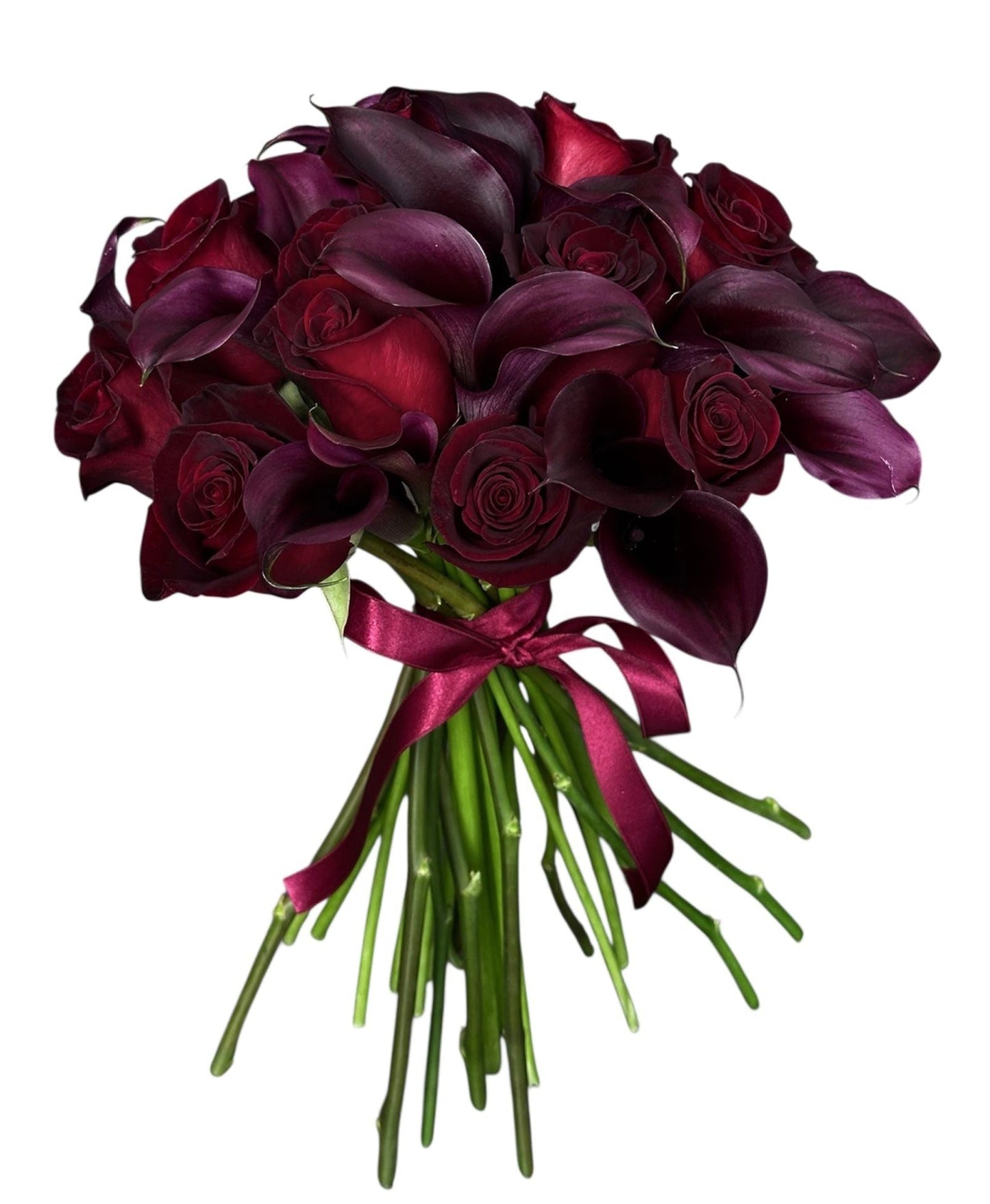 Elegant Burgundy Rose and Calla Lily Bouquet