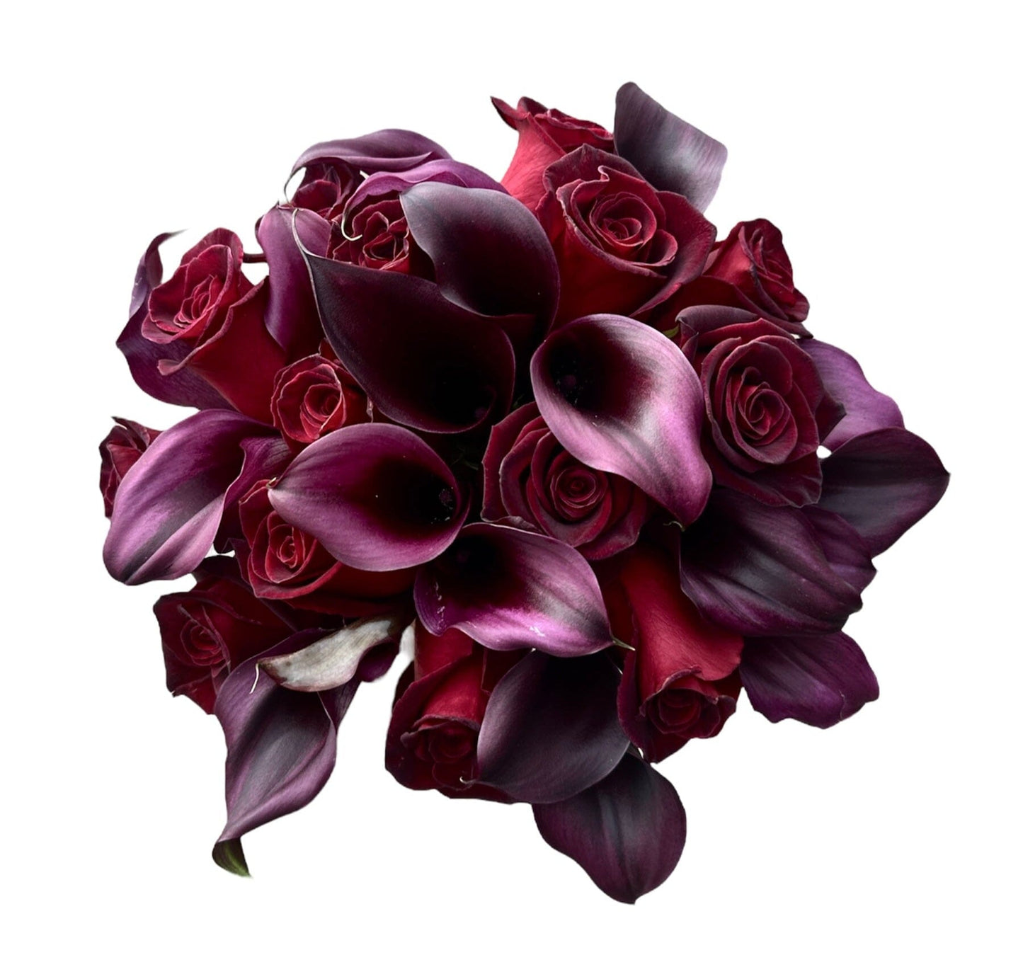 Elegant Burgundy Rose and Calla Lily Bouquet