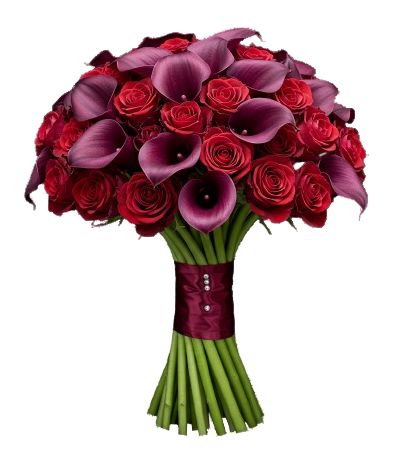 Elegant Burgundy Rose and Calla Lily Bouquet