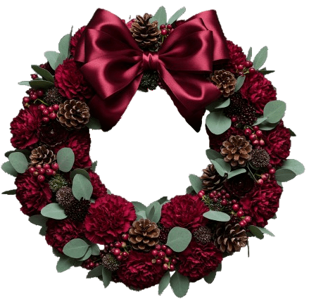 Elegant Carnations Door Wreath - Florist London