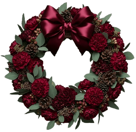 Elegant Carnations Door Wreath - Florist London