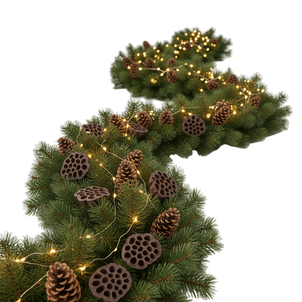 Elegant Forest Garland with Lotus & Pine Accents - Florist London