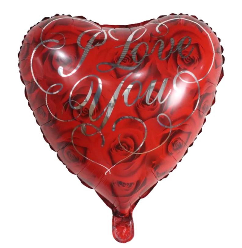 Enchanting Valentine's Day Helium Balloon with Elegant Rose Pattern - Florist London