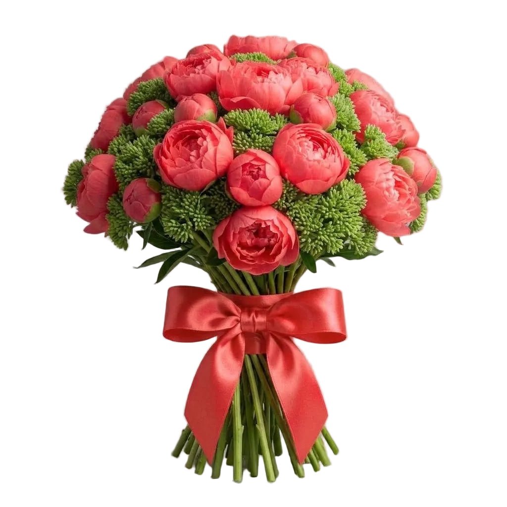 Gorgeous Bouquet of Peonies with Sedum - Florist London