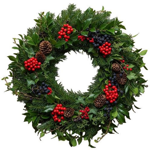 Green Door Wreath With Ilex Berry