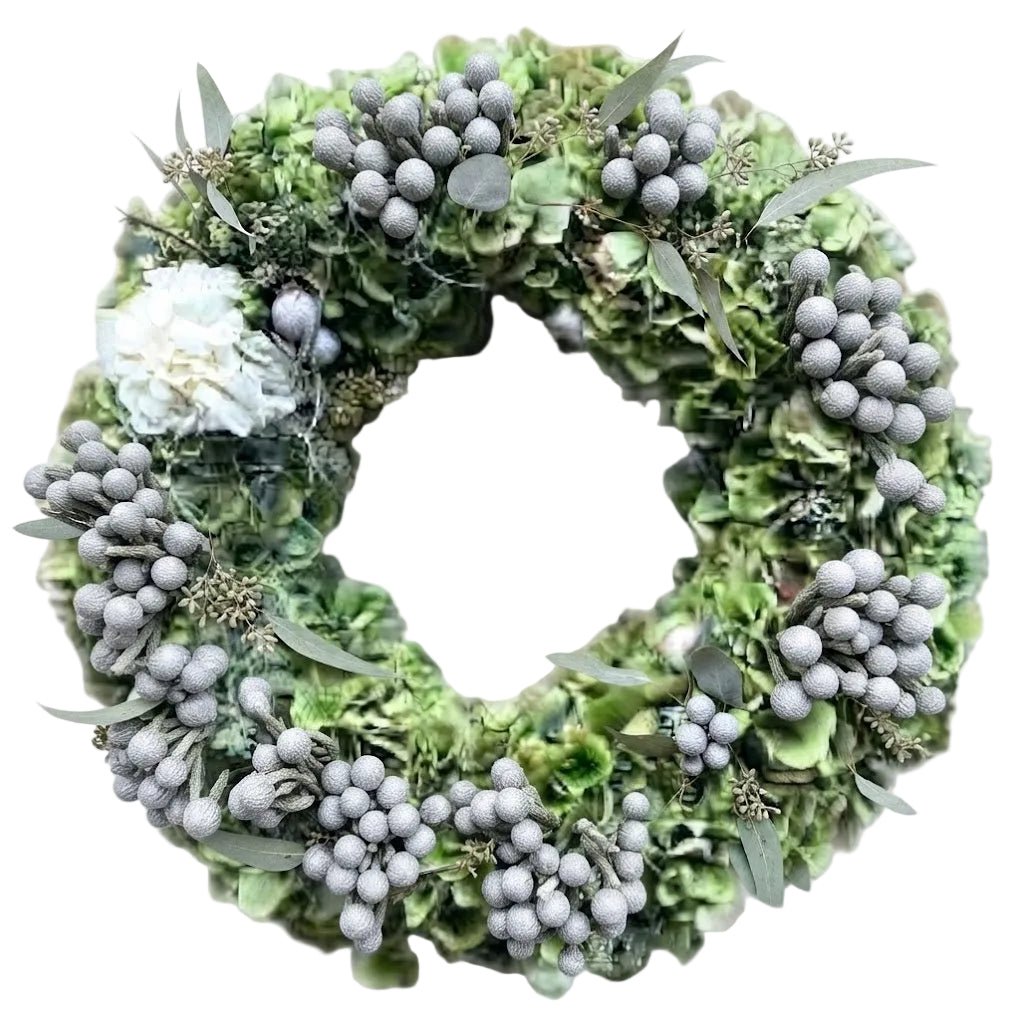 Green Hydrangea Door Wreath - Florist London