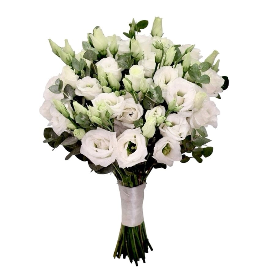 Lisianthus Wedding Bouquet with Eucalyptus - Florist London