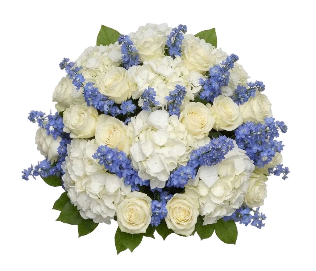 Luxury Bouquet of Hydrangea with Roses and Forget-Me-Not - Florist London