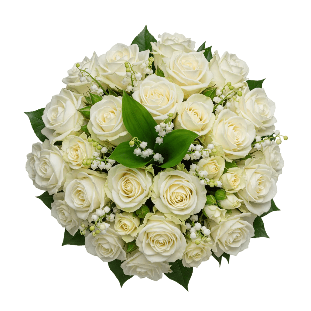 Luxury Bouquet of Lily of the Valley and White Roses - Florist London