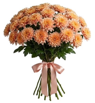 Luxury Peach Chrysanthemum Bouquet