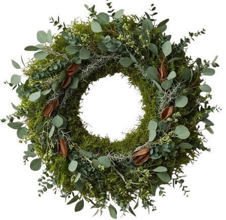 Natural Door Wreath with Wooden Decor - Florist London