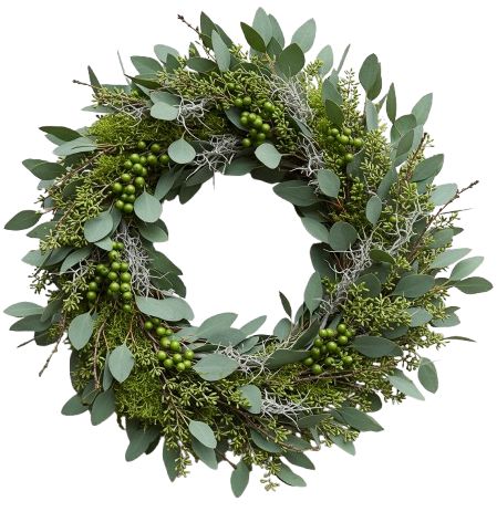 Natural Green Door Wreath
