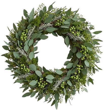 Natural Green Door Wreath