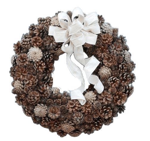 Natural Pine Beauty Wreath with Bow - Florist London