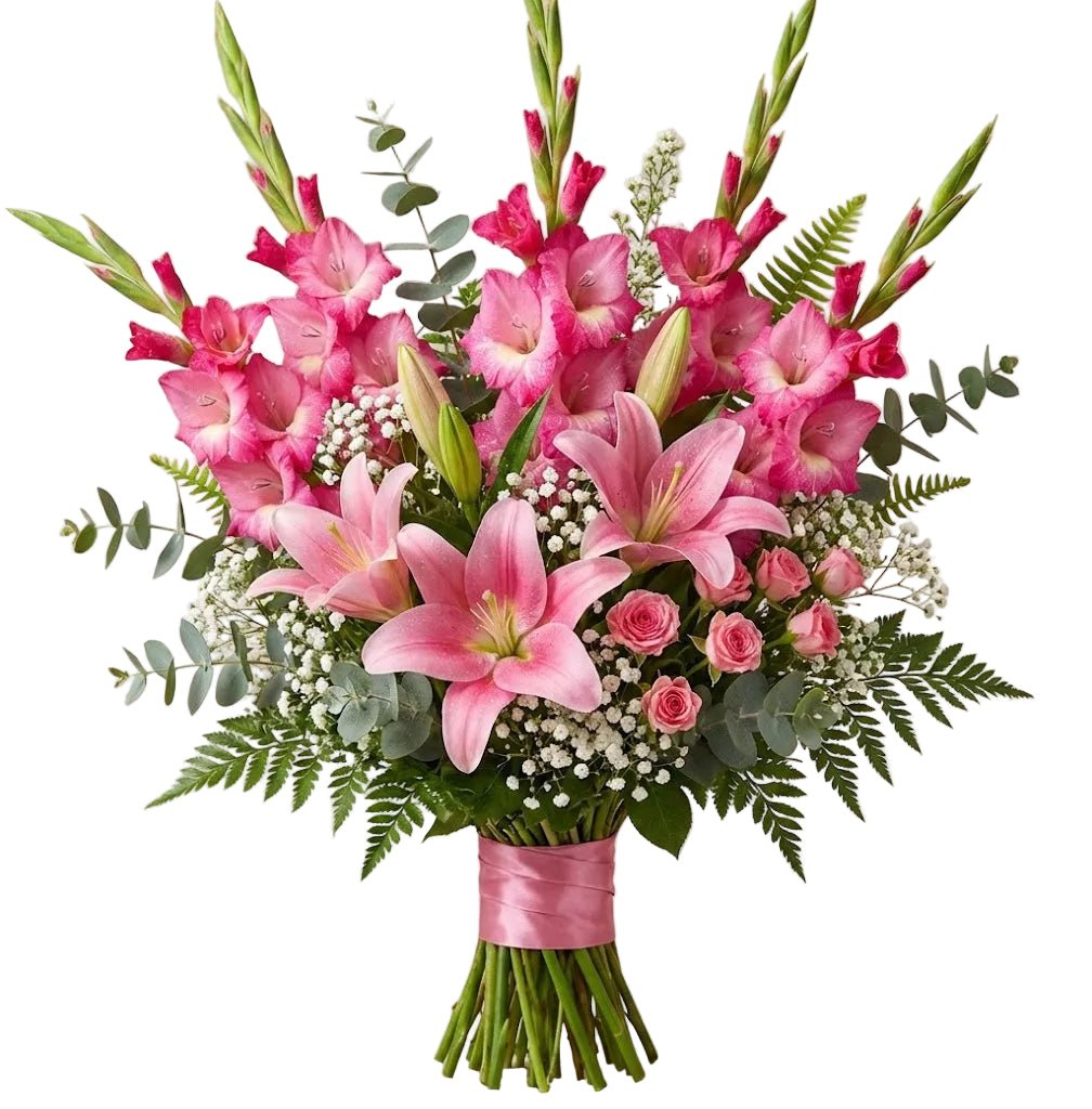 Pink Lily and Gladiolus Bouquet - Florist London