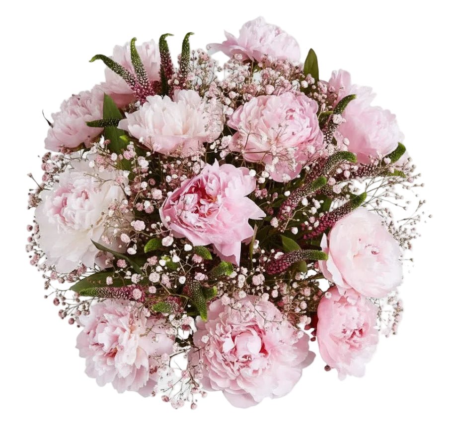 Pink Peonies with Gypsophila and Veronica - Florist London