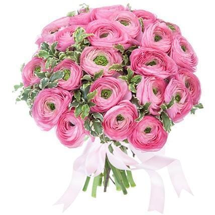 Pink Ranunculus with Pittosporum Bouquet - Florist London
