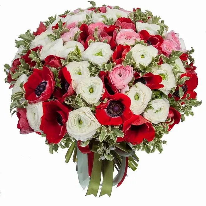Ranunculus with Red Anemone Bouquet - Florist London