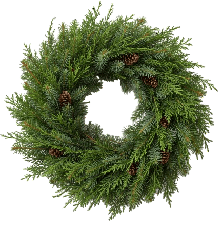 Spruce and Conifer with Cones Door Wreath - Florist London