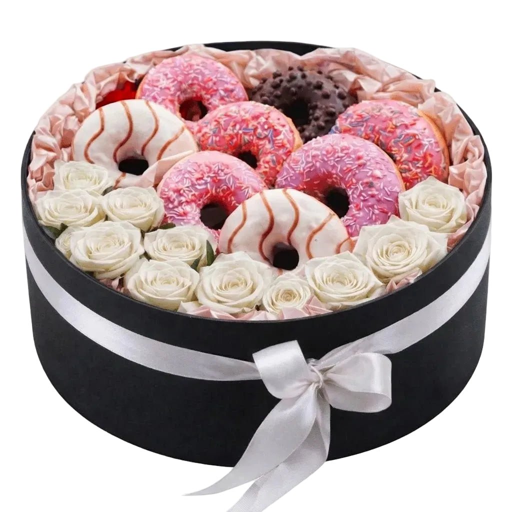 Sweet Doughnut and Roses Box - Florist London
