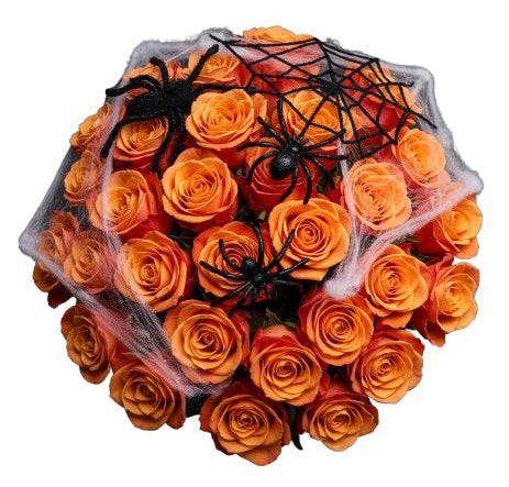 Velvet Orange Roses in Shadows Bouquet