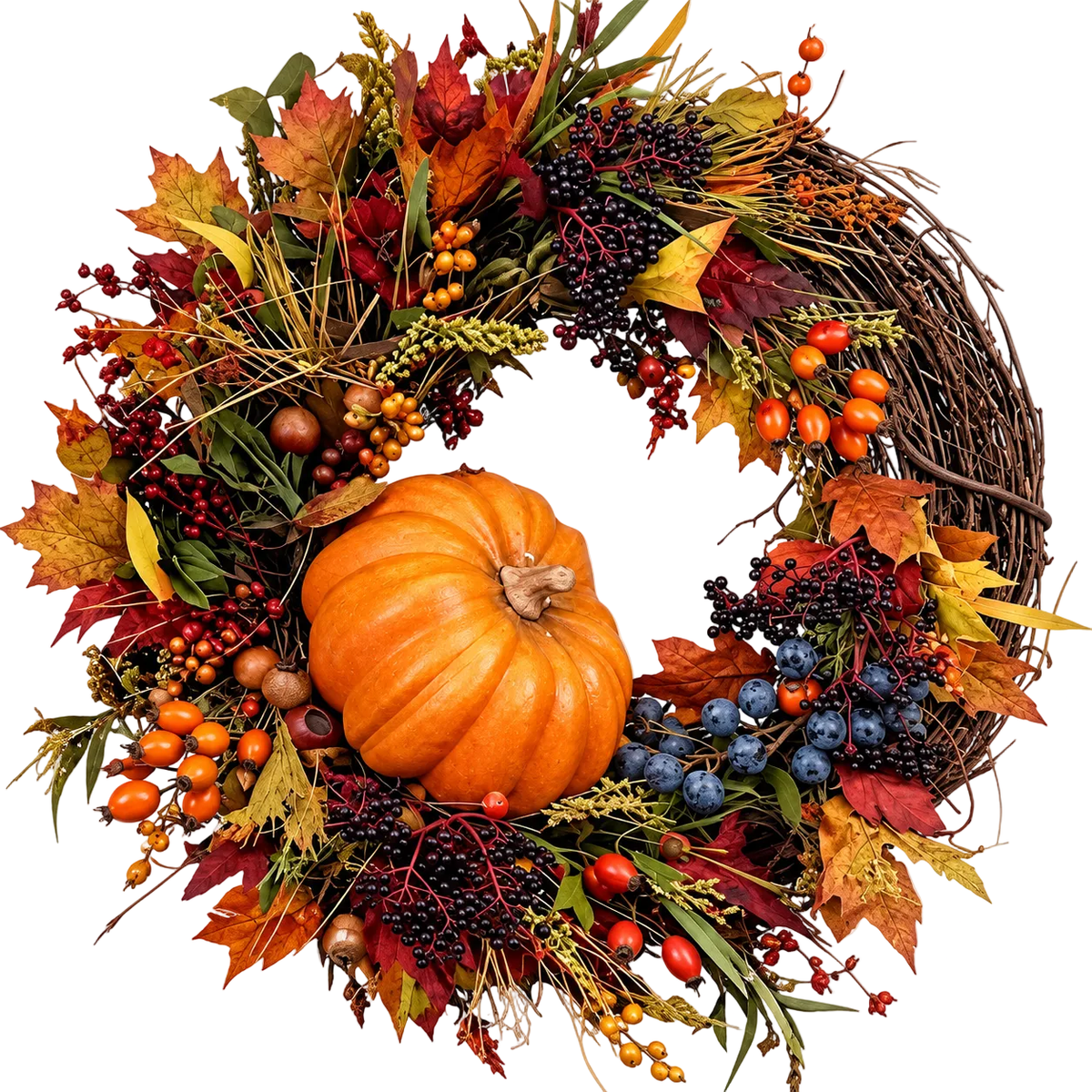 Vine Halloween Wreath with Pumpkin - Florist London