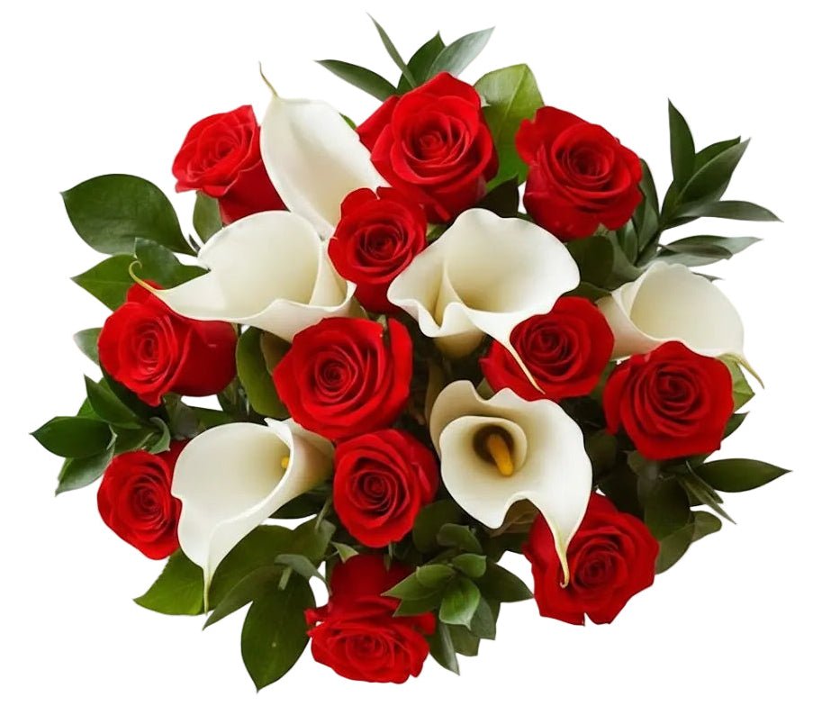 White Calla in Red Bouquet - Florist London