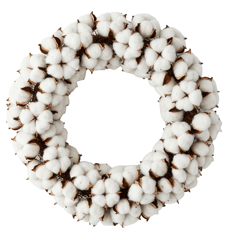 White Cotton Door Wreath - Florist London