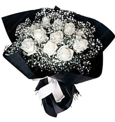 Black and White Gypsophila Bouquet - Florist London