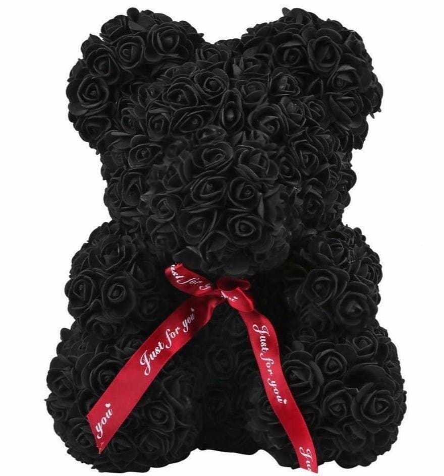 Black Foam Forever Rose Teddy Bear Flower - Florist London