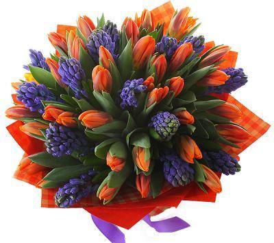 Blue and Orange Bouquet - Florist London