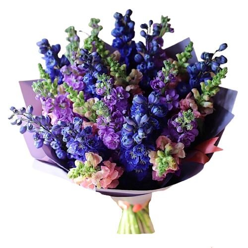 Blue Delphinium and Stock Bouquet - Florist London