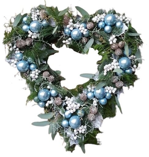 Blue Heart Door Wreath - Florist London