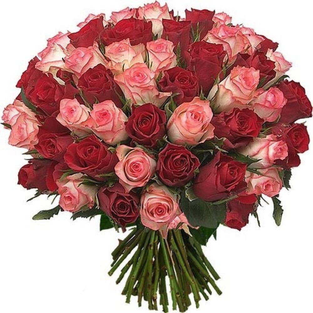 Bouquet of Blush and Red Roses - Florist London