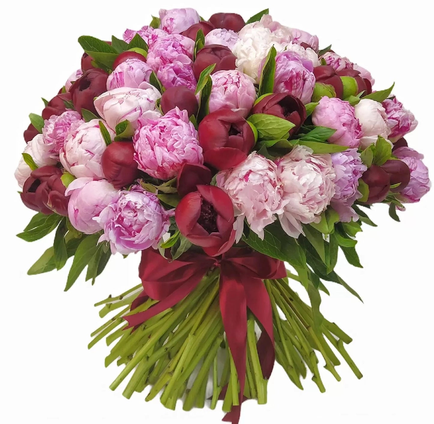 Bouquet of Pink and Red Peonies - Florist London