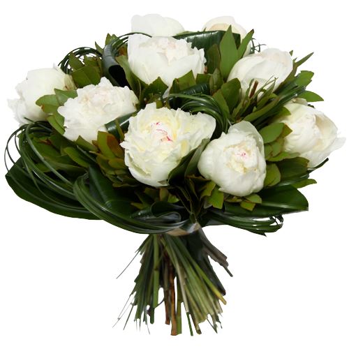 Bouquet of White Peonies in Greenery - Florist London