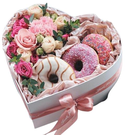 Box of Roses and Doughnut - Florist London