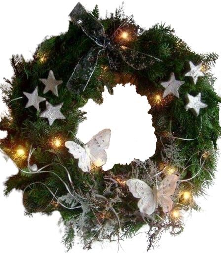 Butterfly Christmas Wreath with Lights - Florist London