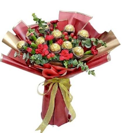 Carnations and Chocolates Bouquet - Florist London