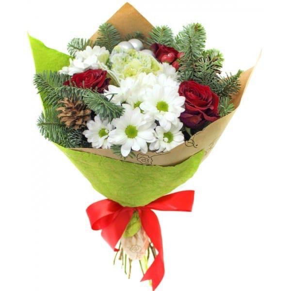 Christmas Chrysanthemum Bouquet - Florist London
